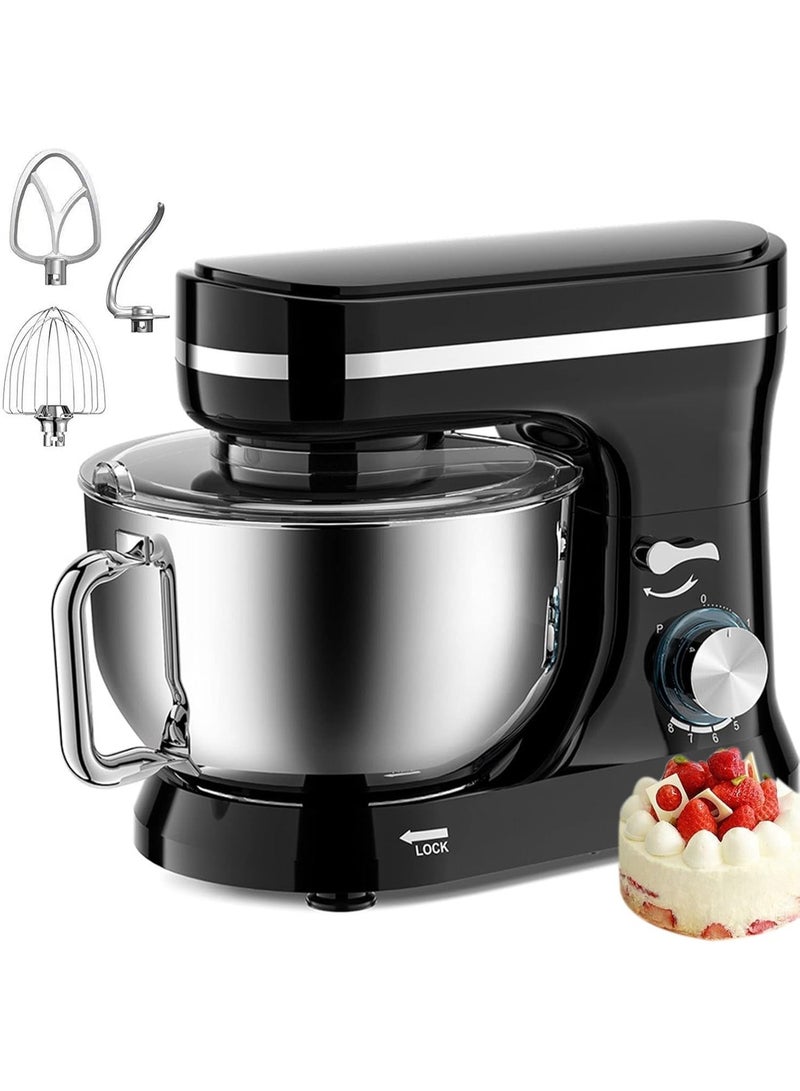 NOVA خلاط طعام كهربائي NOVA مع 6 إعدادات سرعة، محرك قوي 1100 واط، وعاء من الفولاذ المقاوم للصدأ، غطاء شفاف وإكسسوارات متعددة الاستخدامات لمهام المطبخ - Image 2